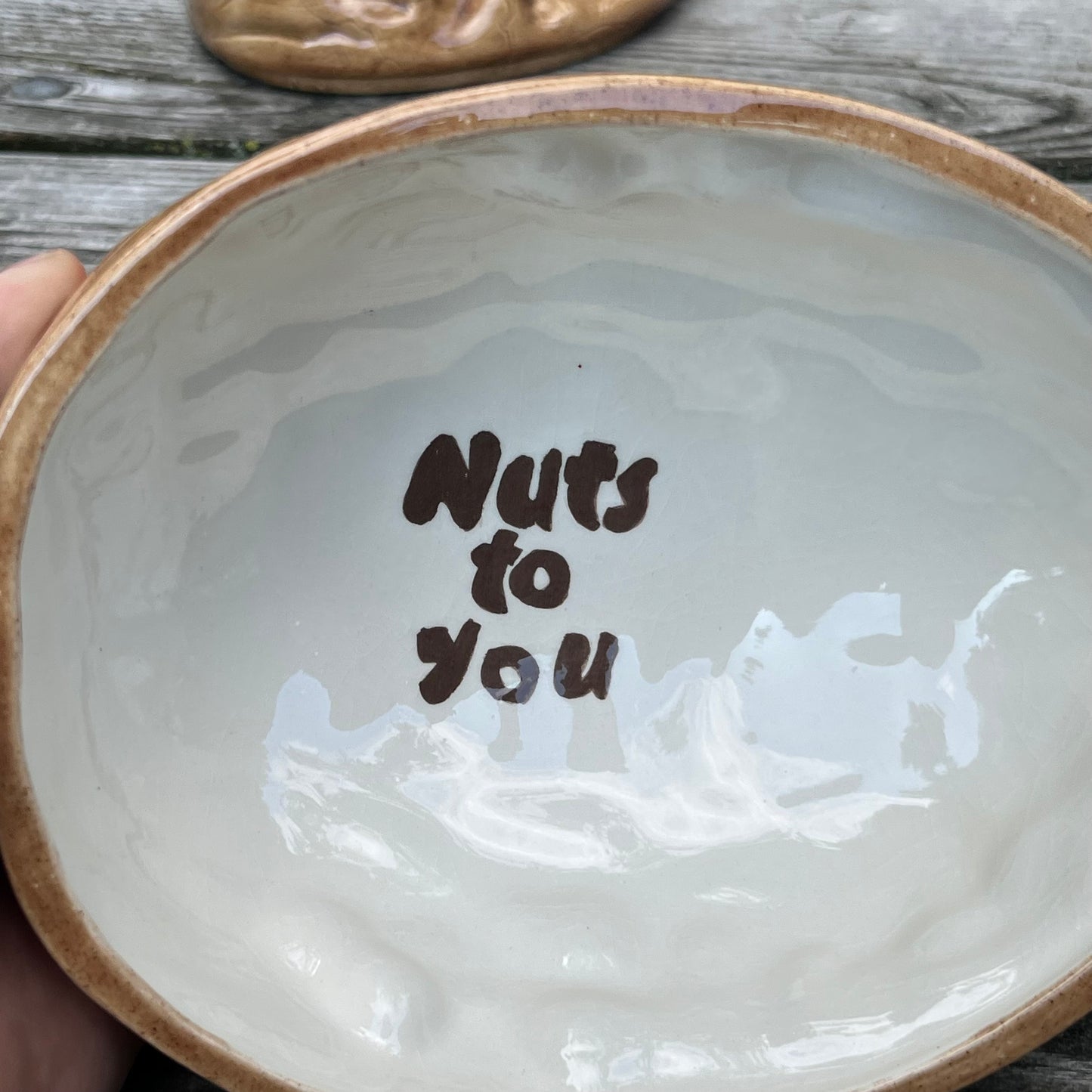 Vintage squirelly “Nuts to you” jar.