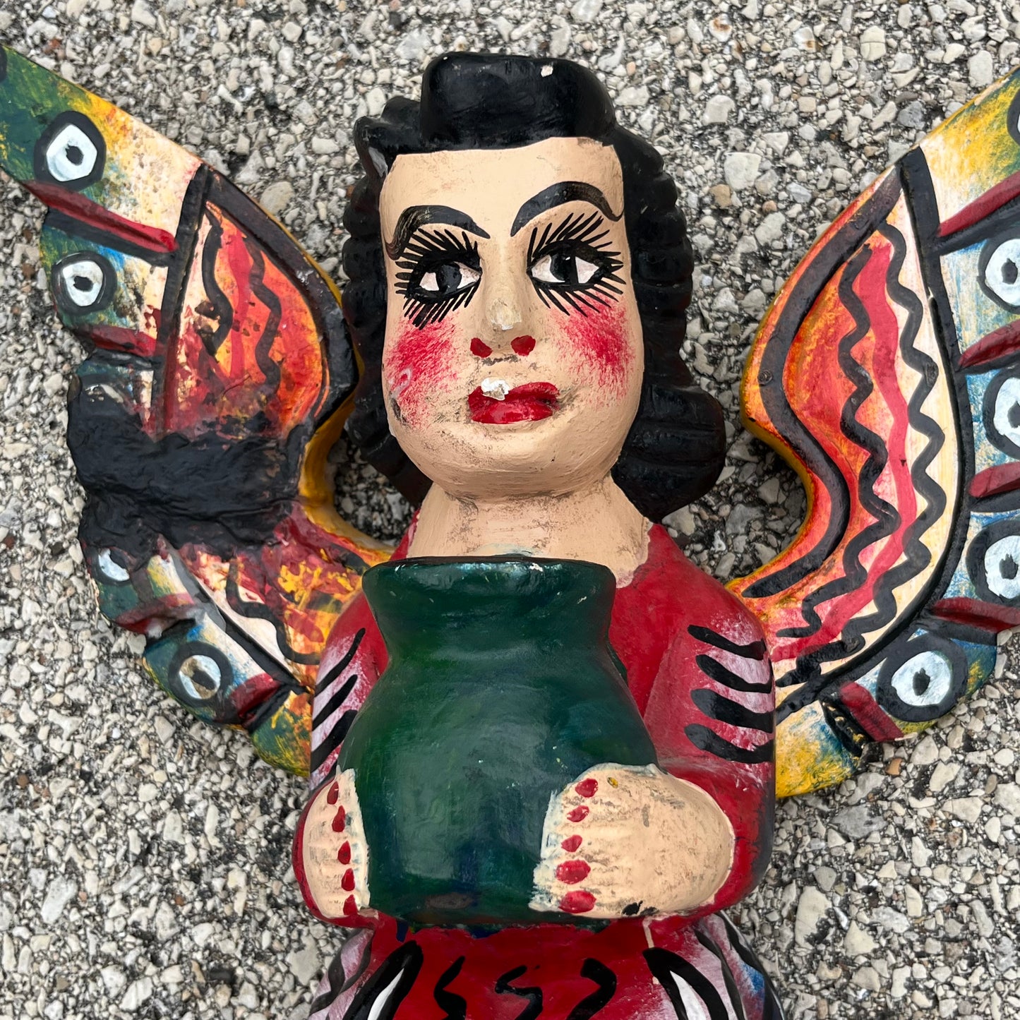 Vintage Mexican cherub. (Repaired wing)