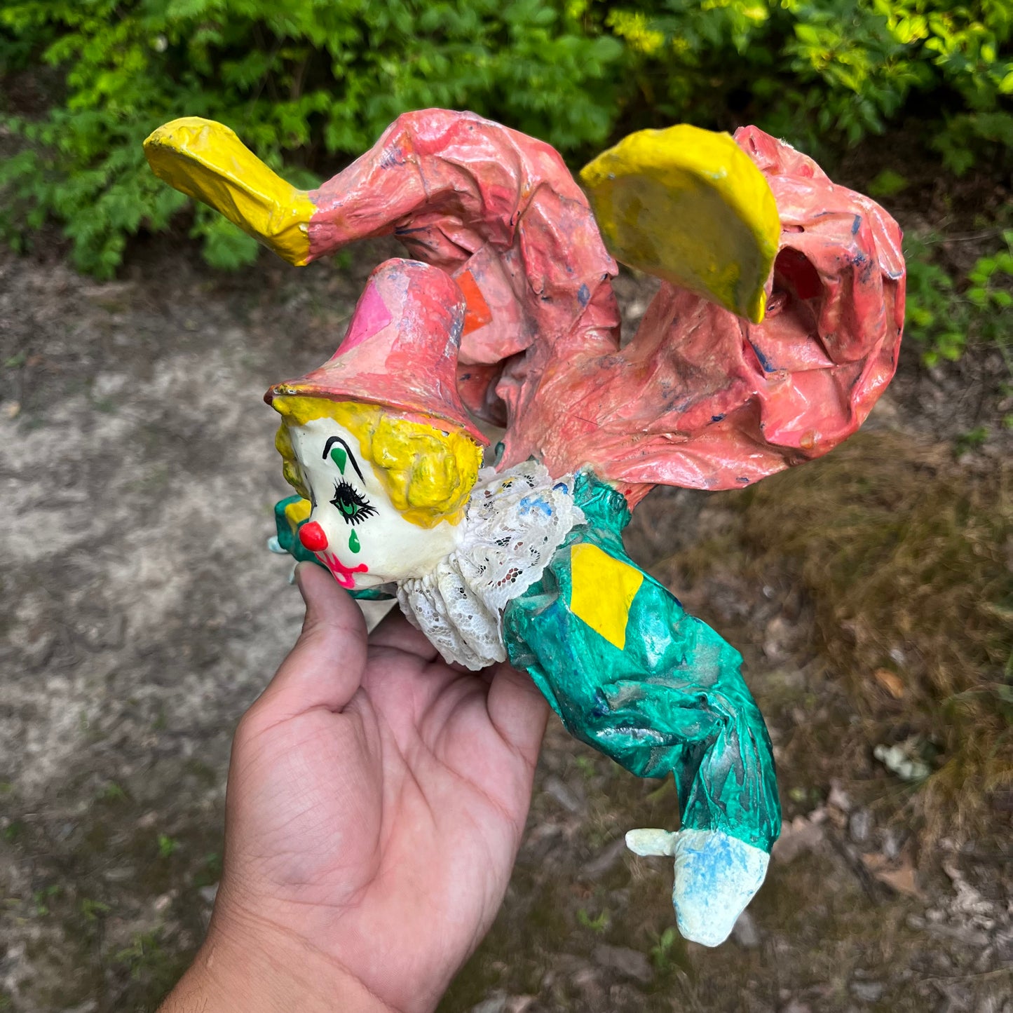 Vintage paper mache clown.