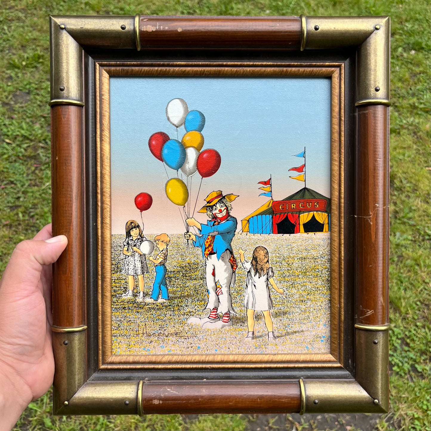 1989 H. Hargrove circus clown serigraph.