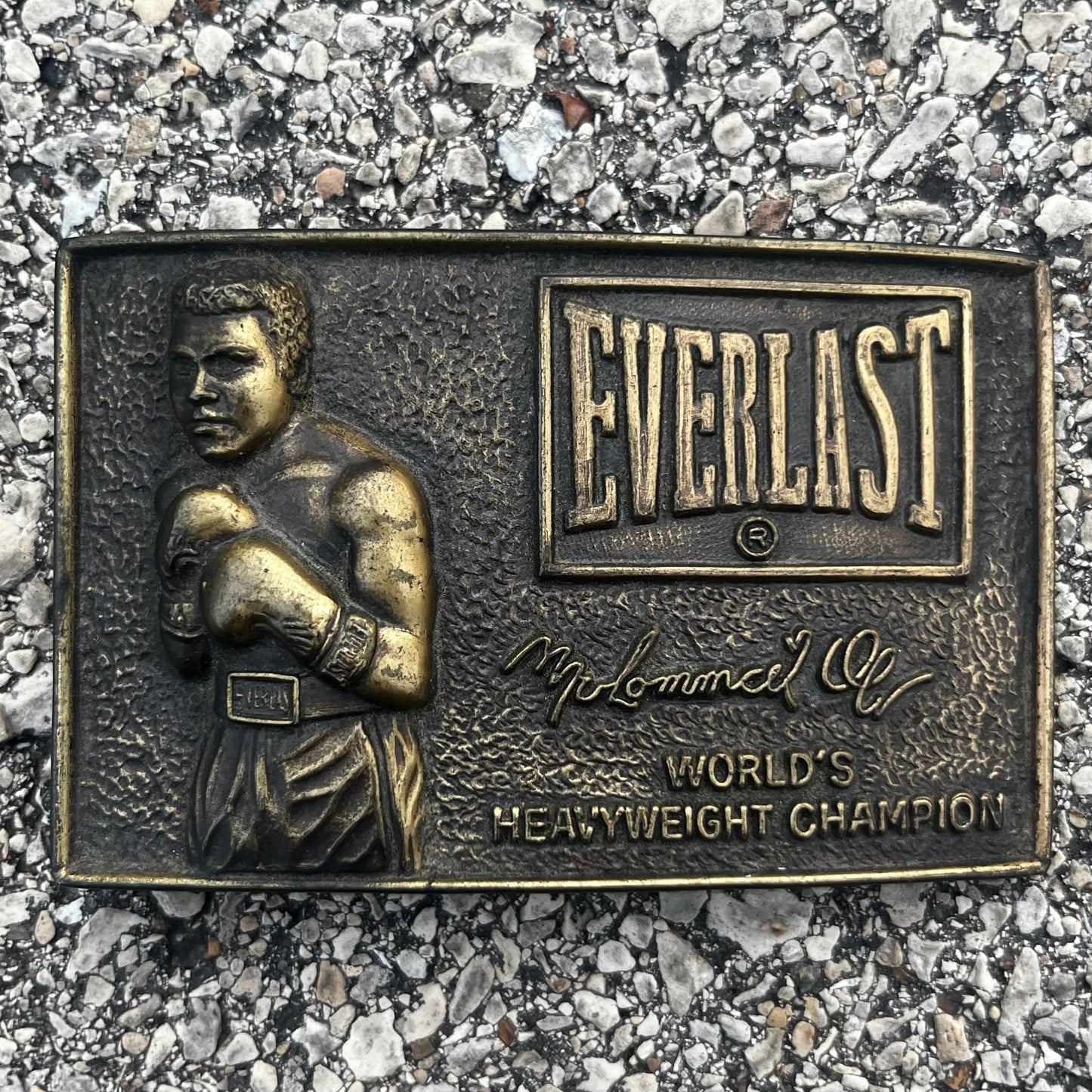 Vintage Everlast Muhammad Ali belt buckle.