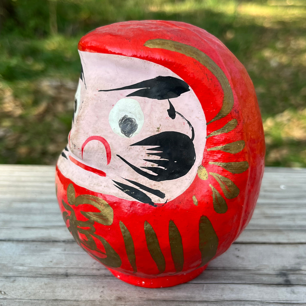 Vintage paper mache Daruma doll.