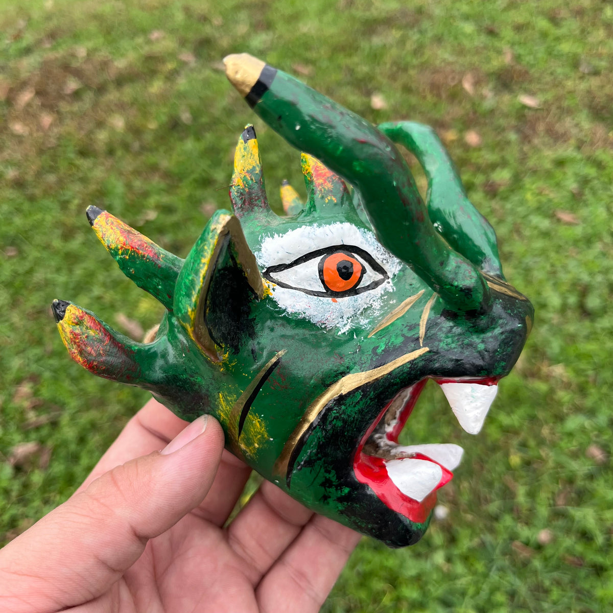 Vintage hand crafted dragon mask.