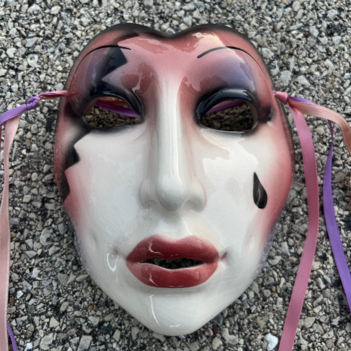 1980s Ceramic clay art mask.