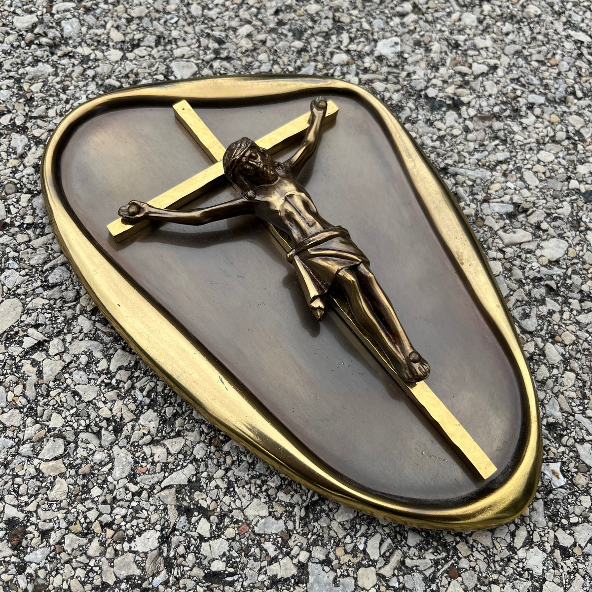 Vintage brass crucifix.