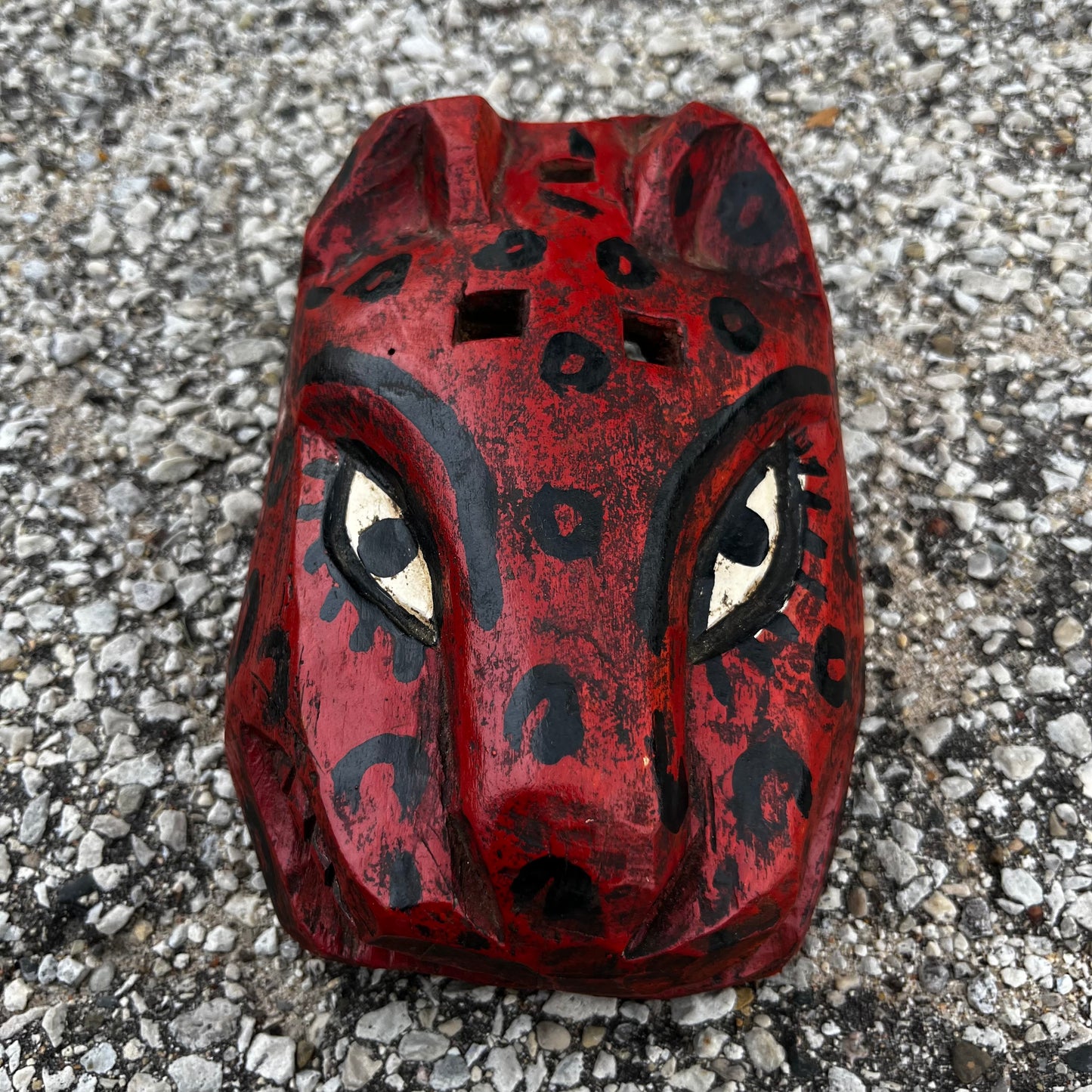 Vintage Guatemalan jaguar mask.