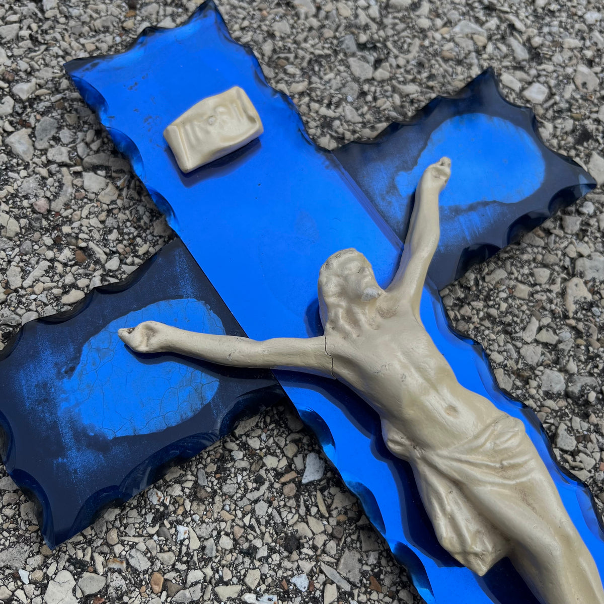 Vintage glass crucifix.