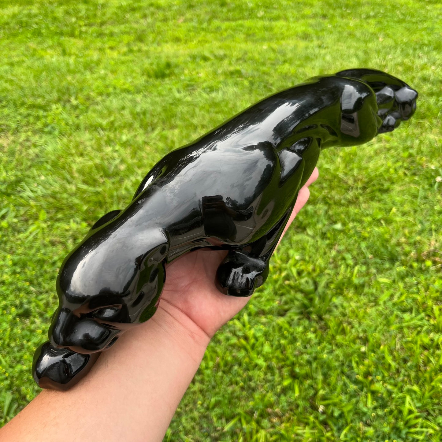 1960s Ceramic crouching black panther.