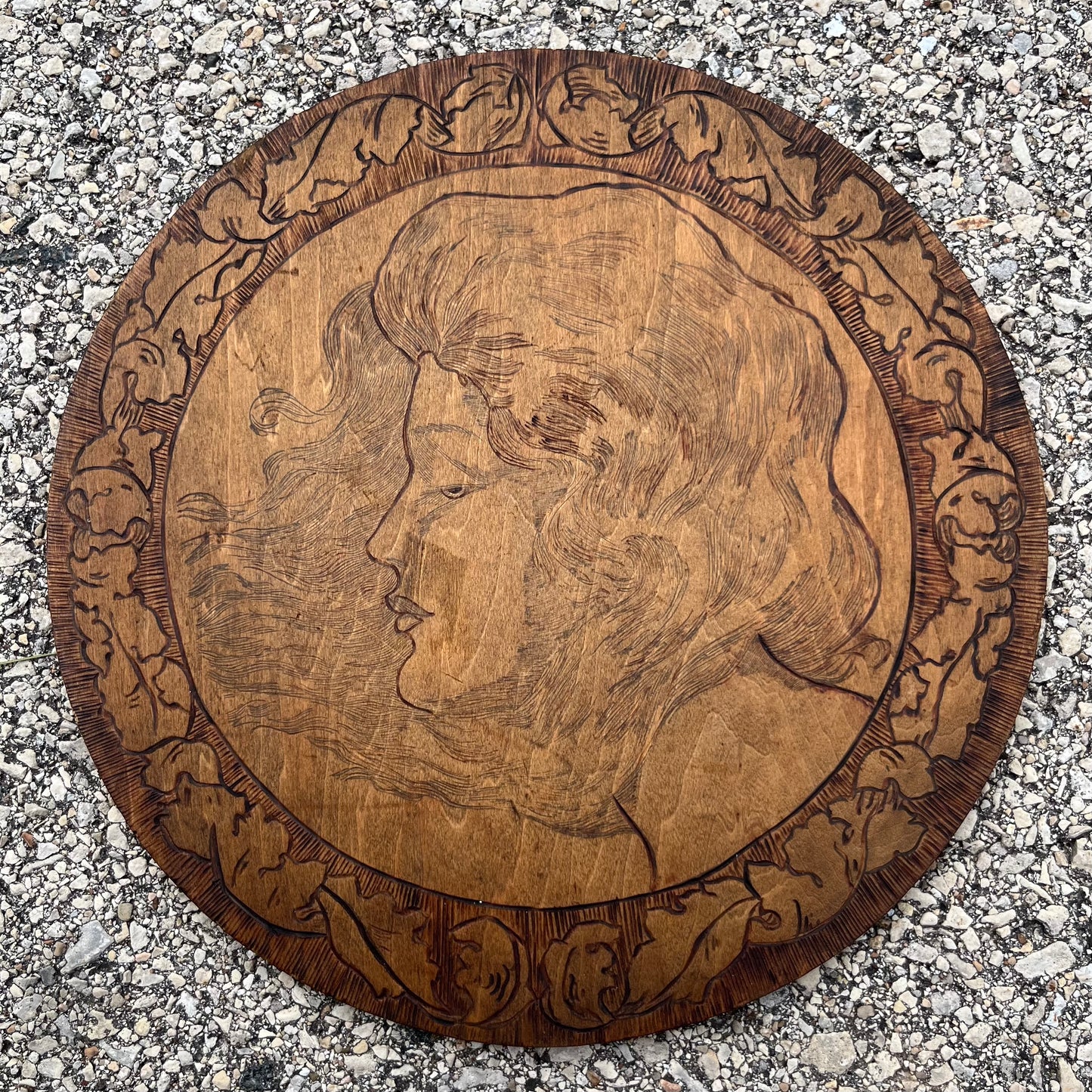 1975 Pyrography portrait.