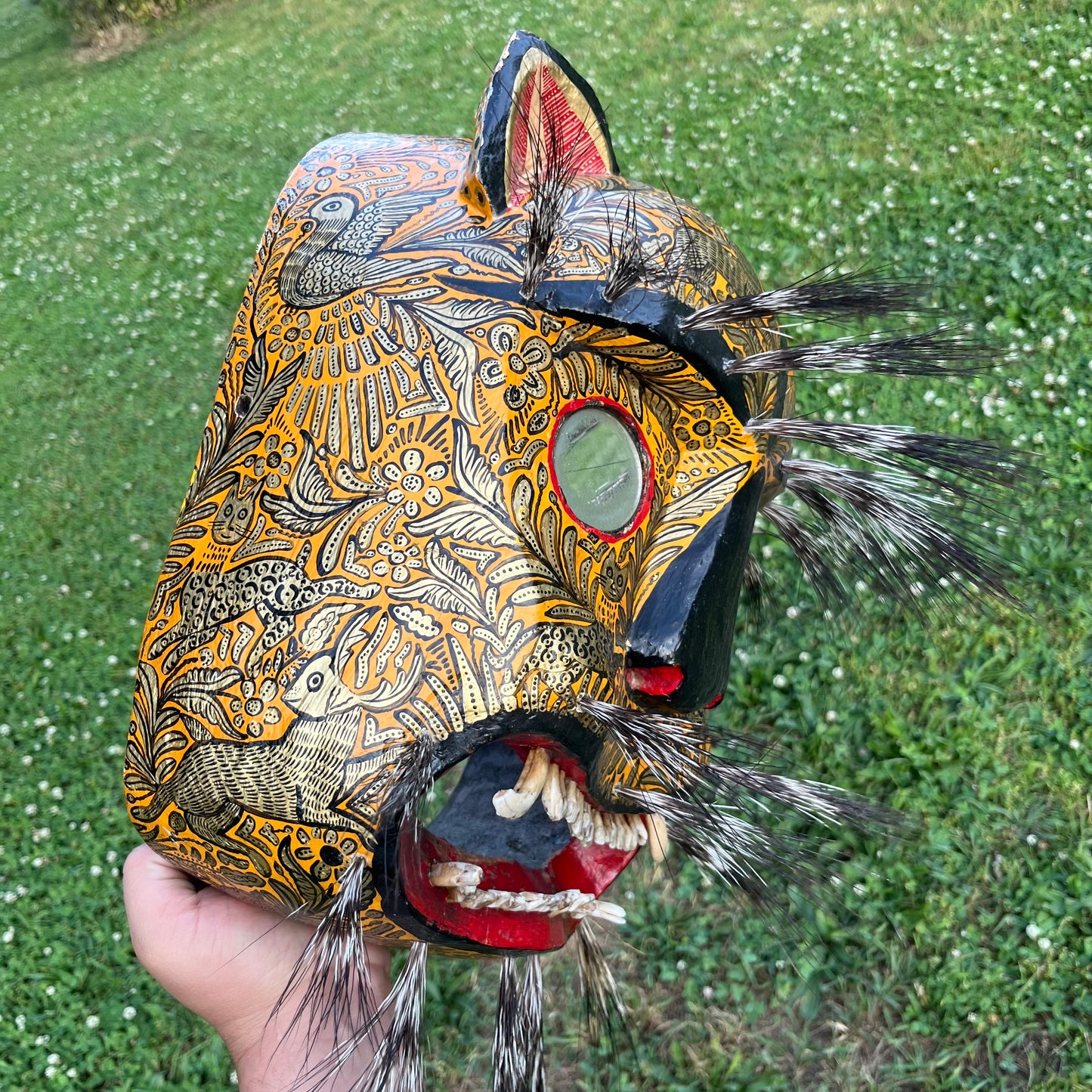 Vintage Danza Del Tigre jaguar mask.