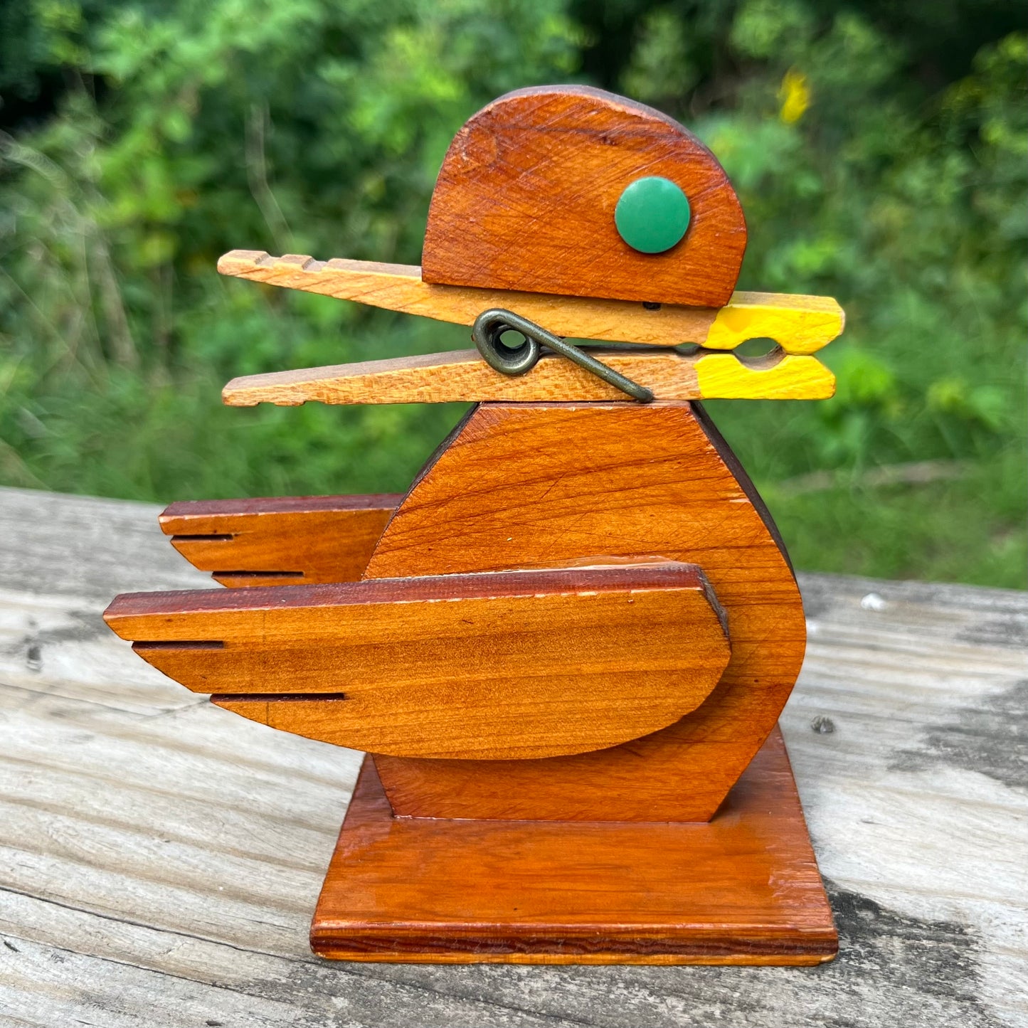 Vintage wooden clothespin duck.