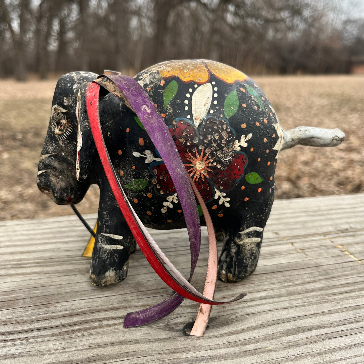 Hand crafted donkey gourd maraca. – Sad Heart Vintage