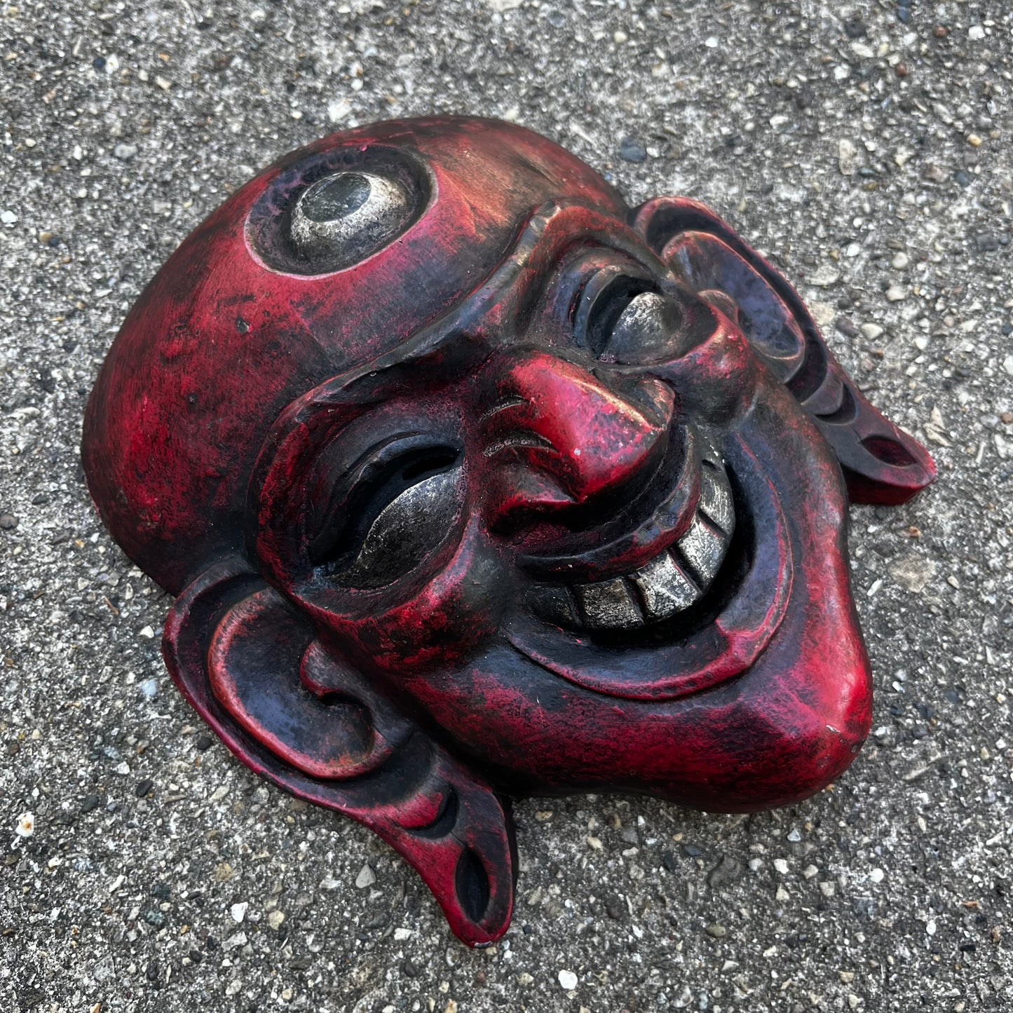 Vintage Nepali “Hotei” laughing Bhudda mask.