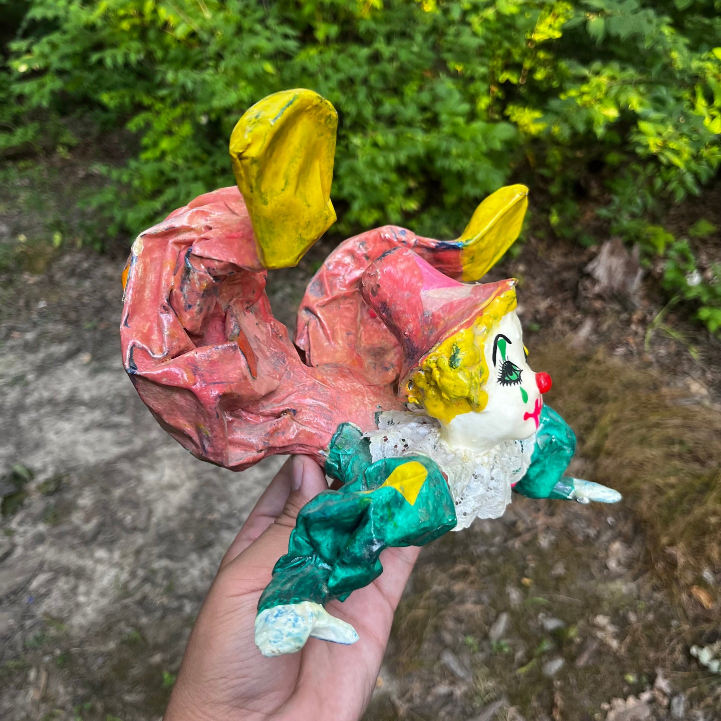 Vintage paper mache clown.