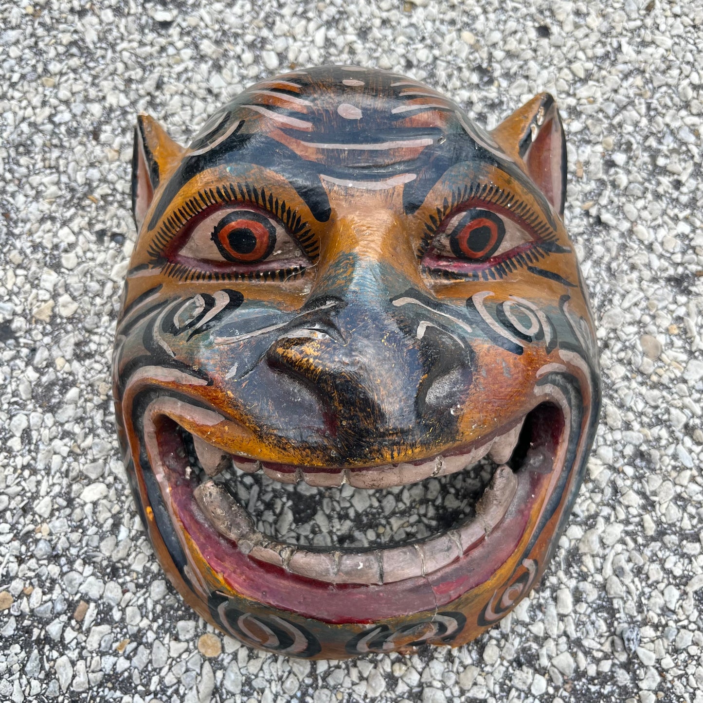 Vintage hand crafted jaguar mask.