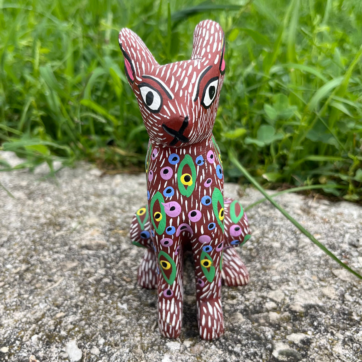 90s hand crafted Oaxacan rabbit Alebrije. (Missing tail)