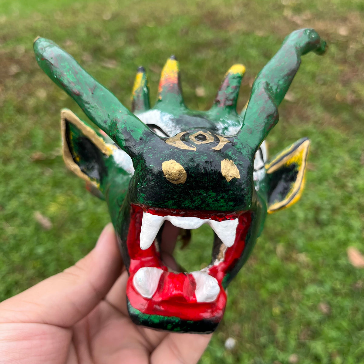 Vintage hand crafted dragon mask.