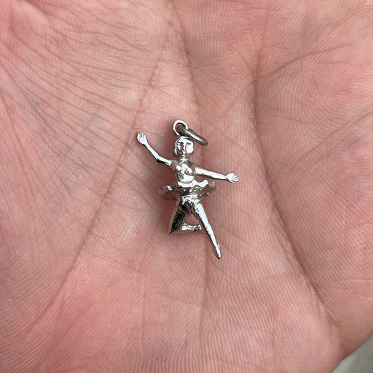 Vintage Sterling silver ballerina charm.