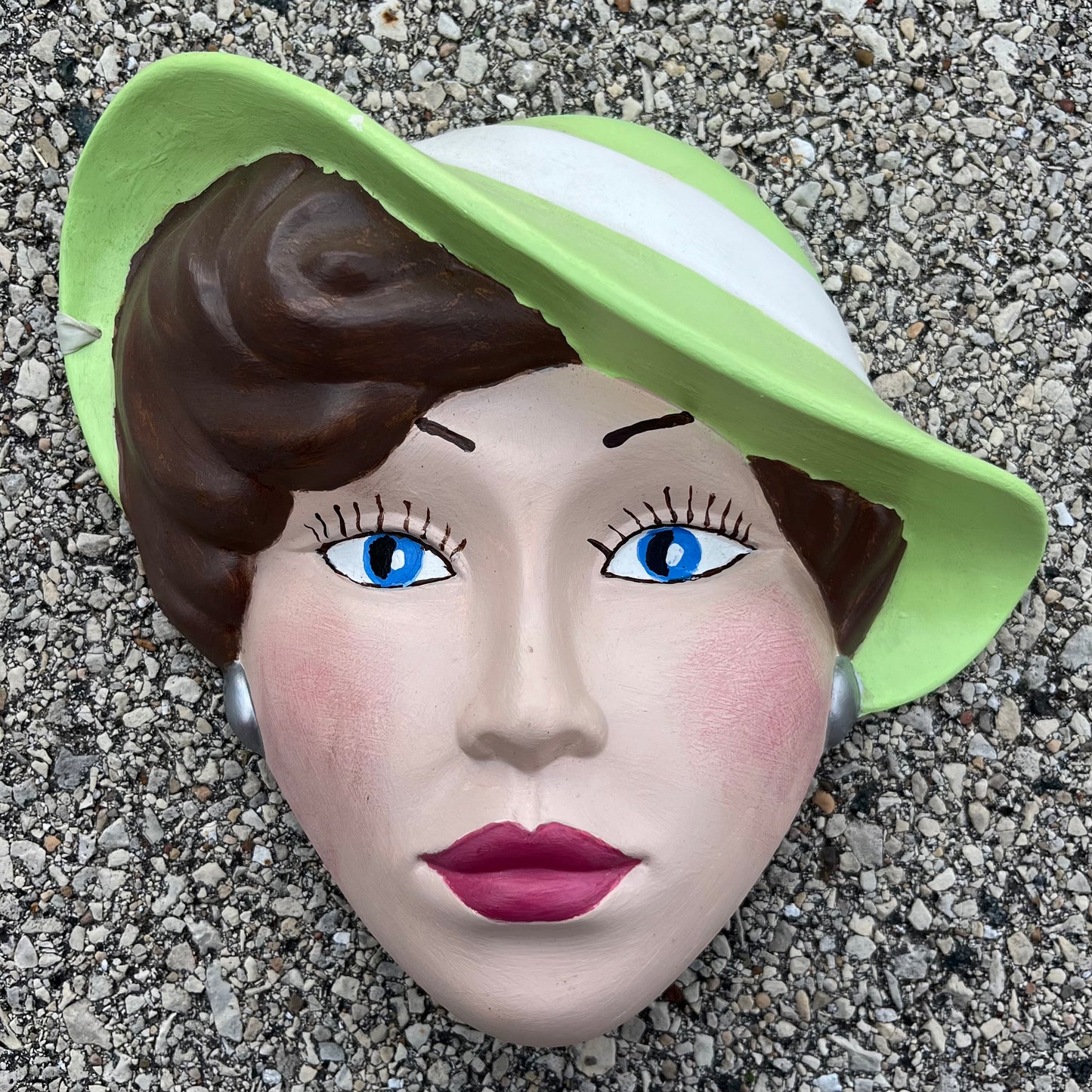 1980s Ceramic lady mask.