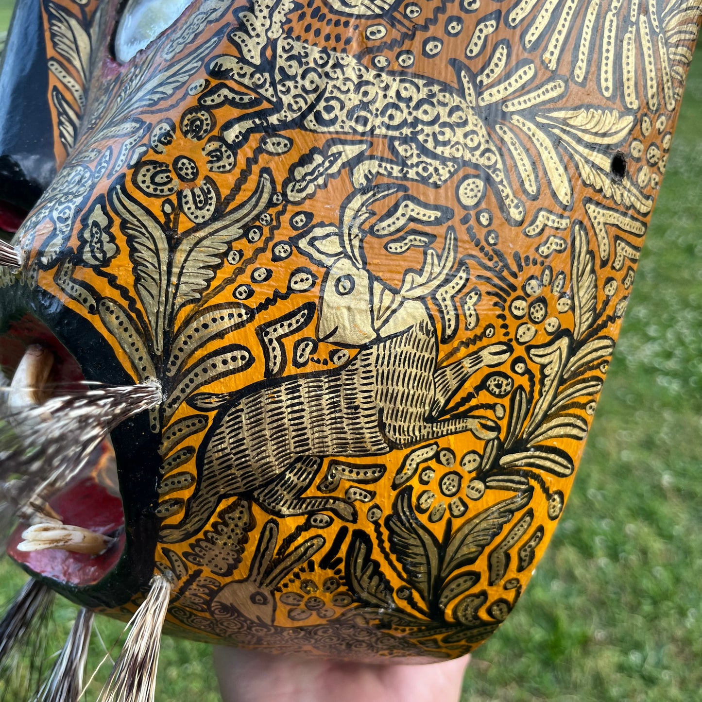 Vintage Danza Del Tigre jaguar mask.