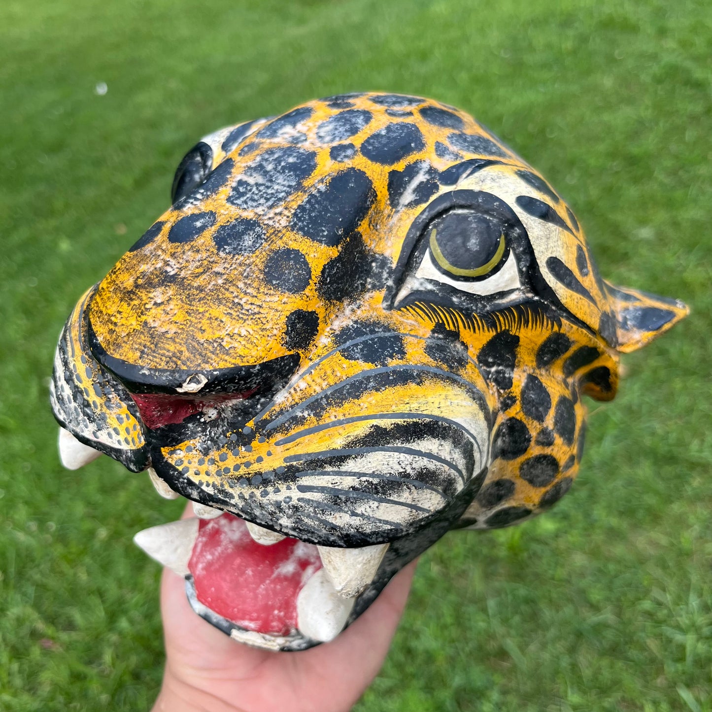 Vintage hand crafted jaguar mask.