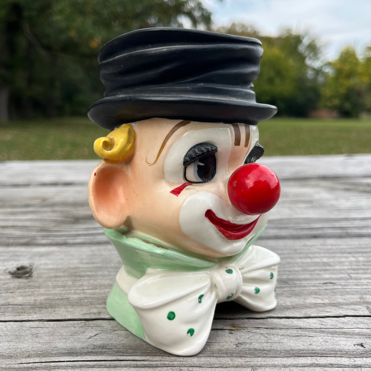 1980s Ceramic clown planter.
