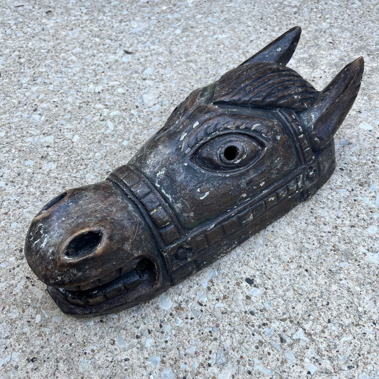 Vintage hand crafted Nepali donkey mask.