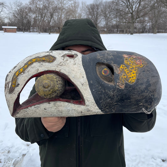 Early 1900s Wooden crow mask.