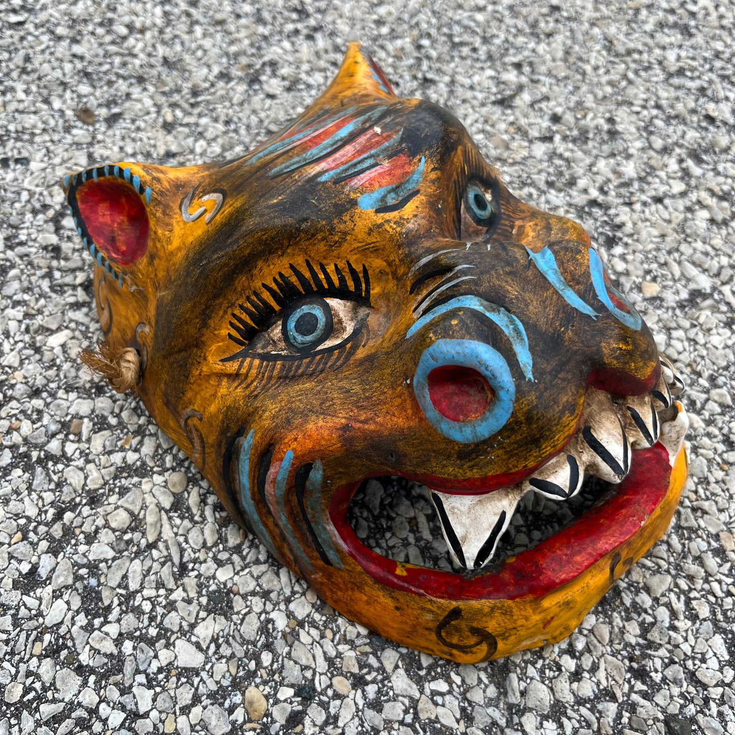 Vintage hand crafted jaguar mask.