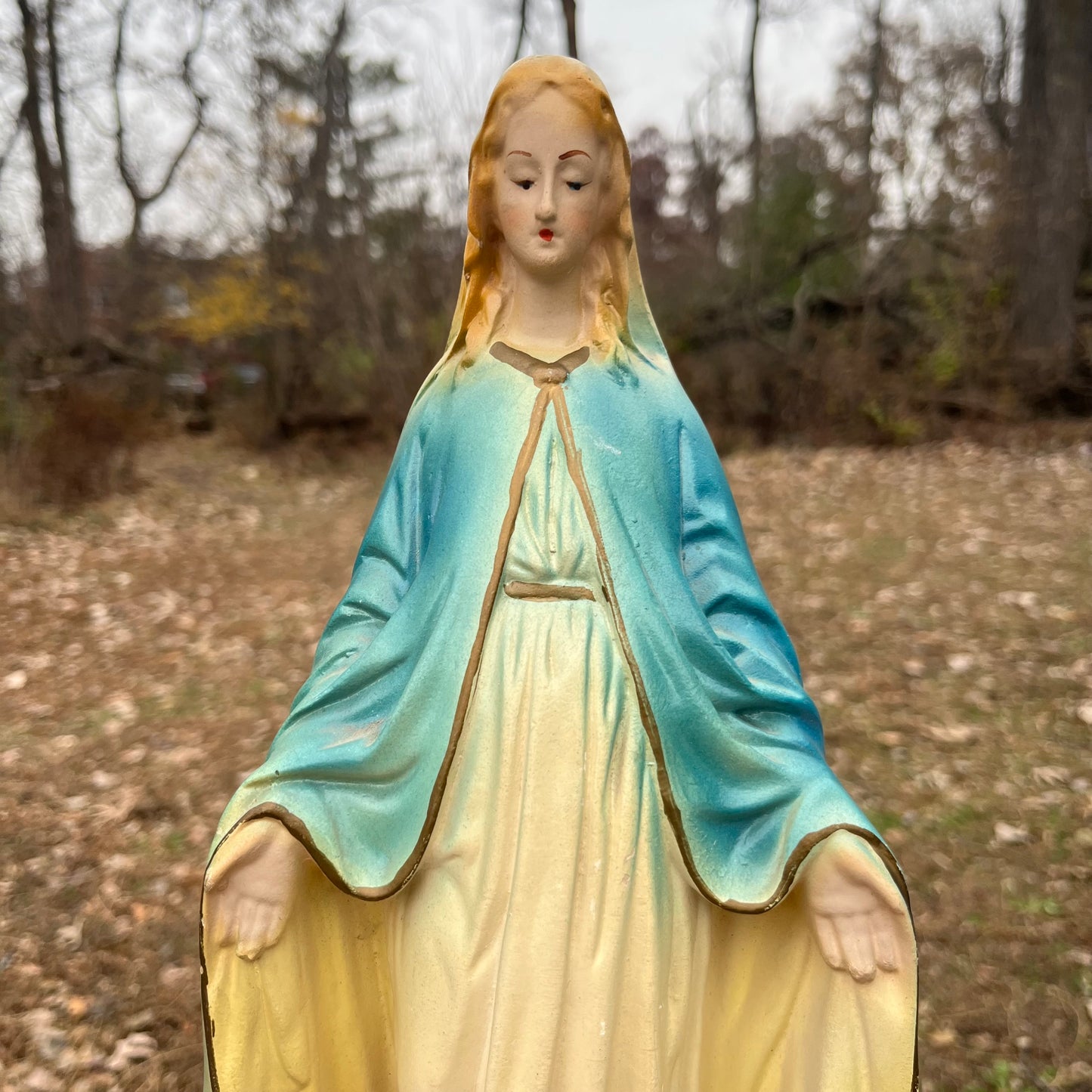 1950s Chalkware Mother Mary statue.