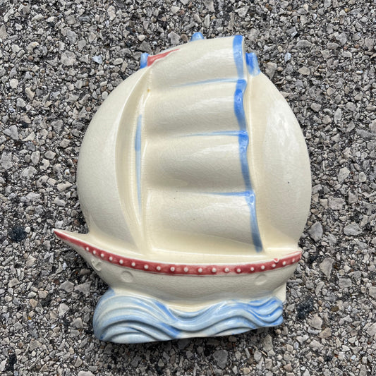 1960s Sailboat wall pocket.