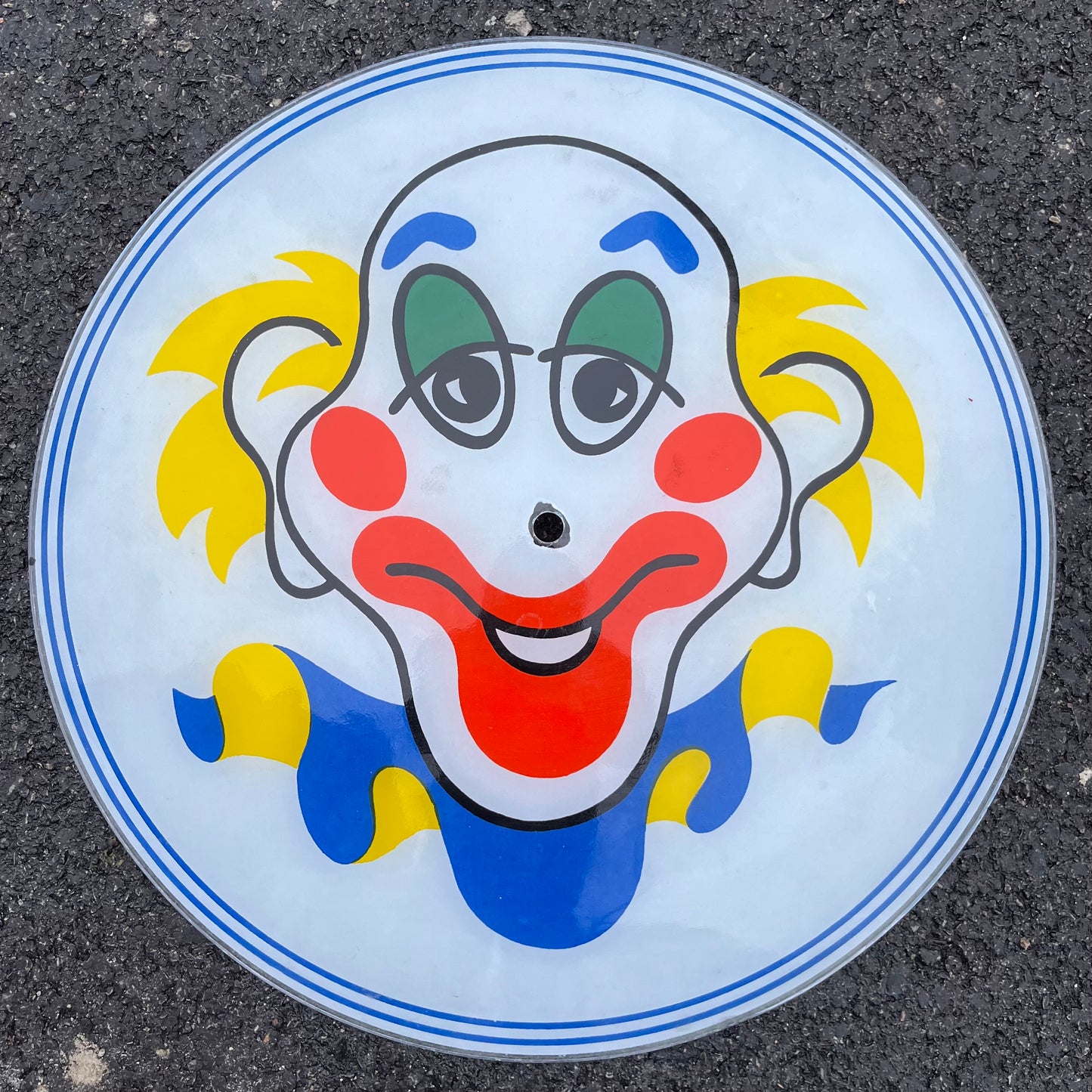 Vintage glass clown light fixture.