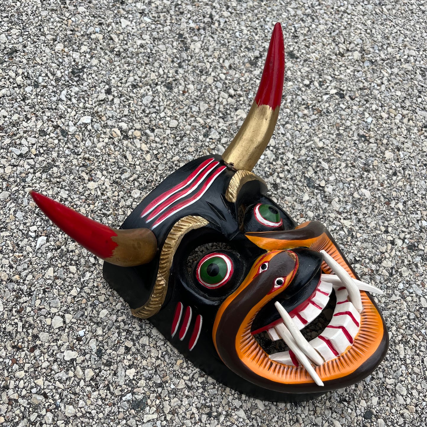 Vintage hand crafted Diablo mask.