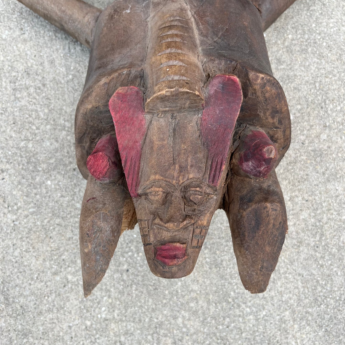 Vintage hand carved Senufo Kpelie mask.