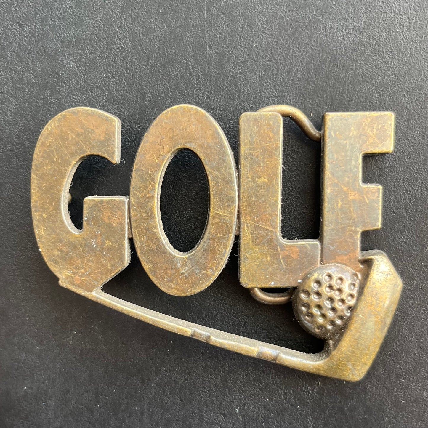 Vintage brass golf belt buckle.
