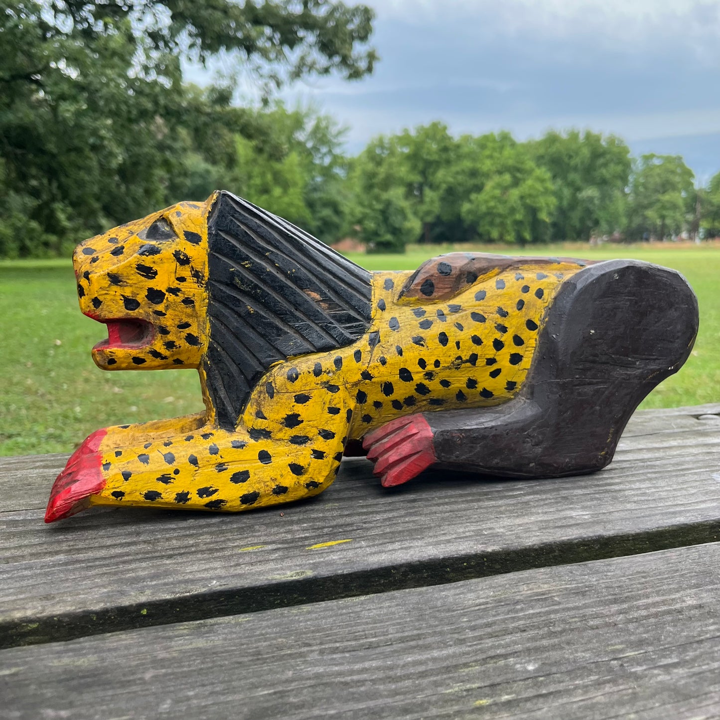 Vintage hand crafted Guatemalan leopard.