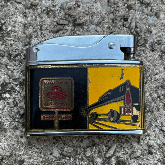 Vintage State Farm flat lighter.