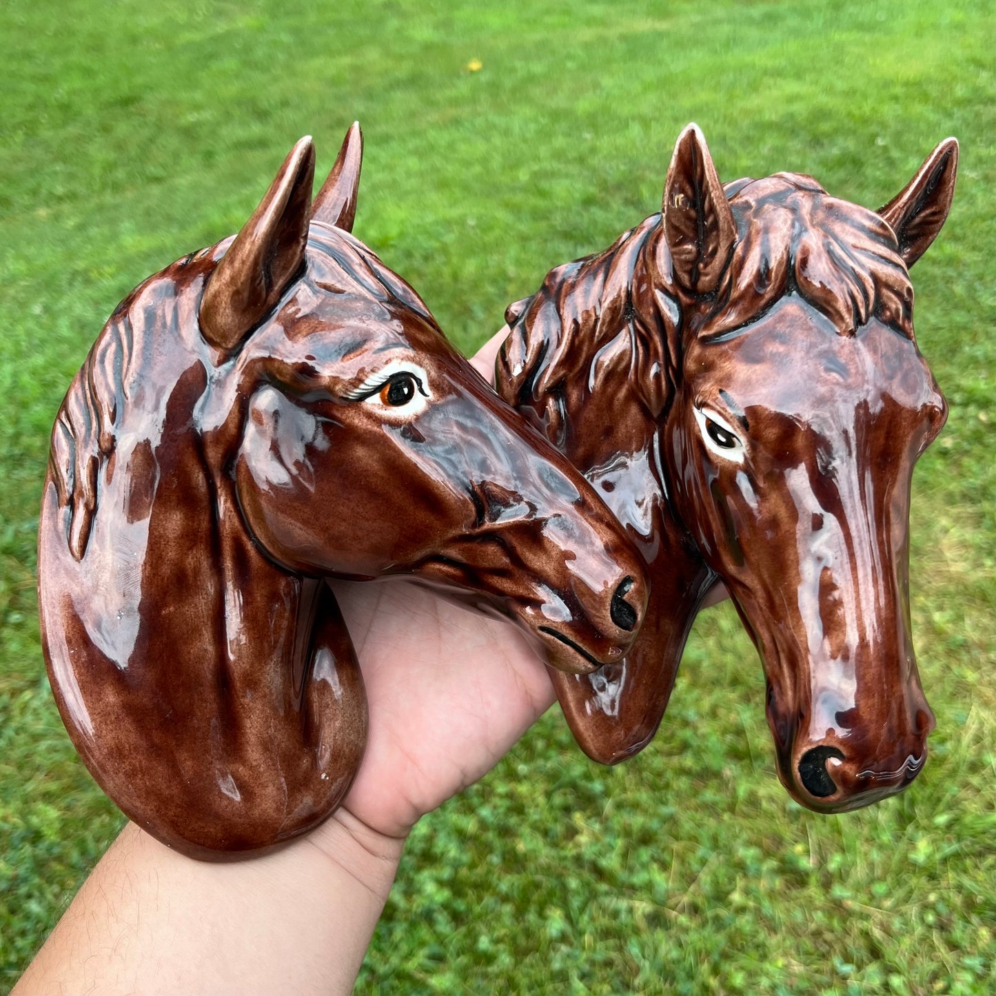 1974 Ceramic horse head set.