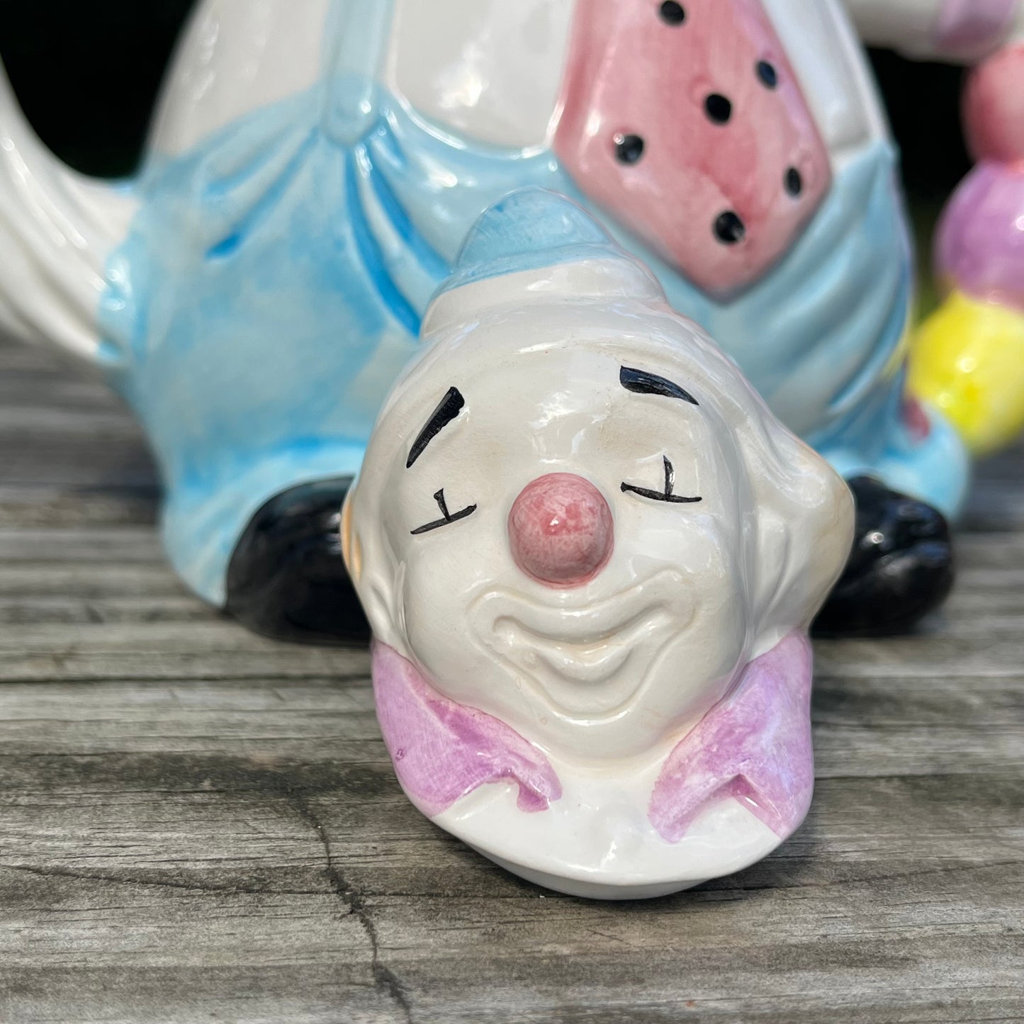 Vintage ceramic teapot clown.
