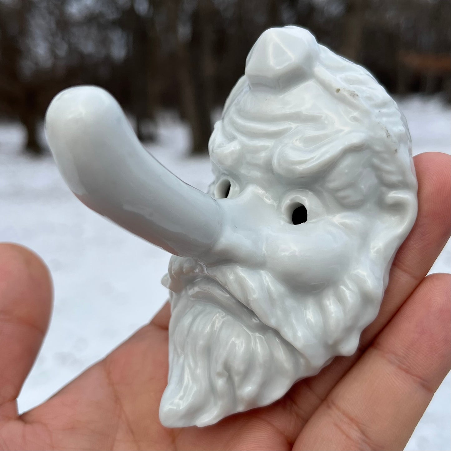 Vintage ceramic Tengu mask.