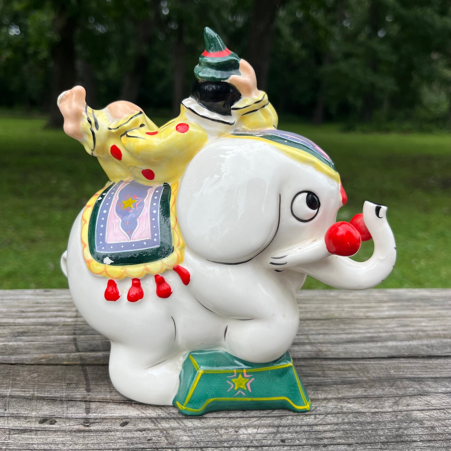 1957 Circus clown/elephant coin bank.