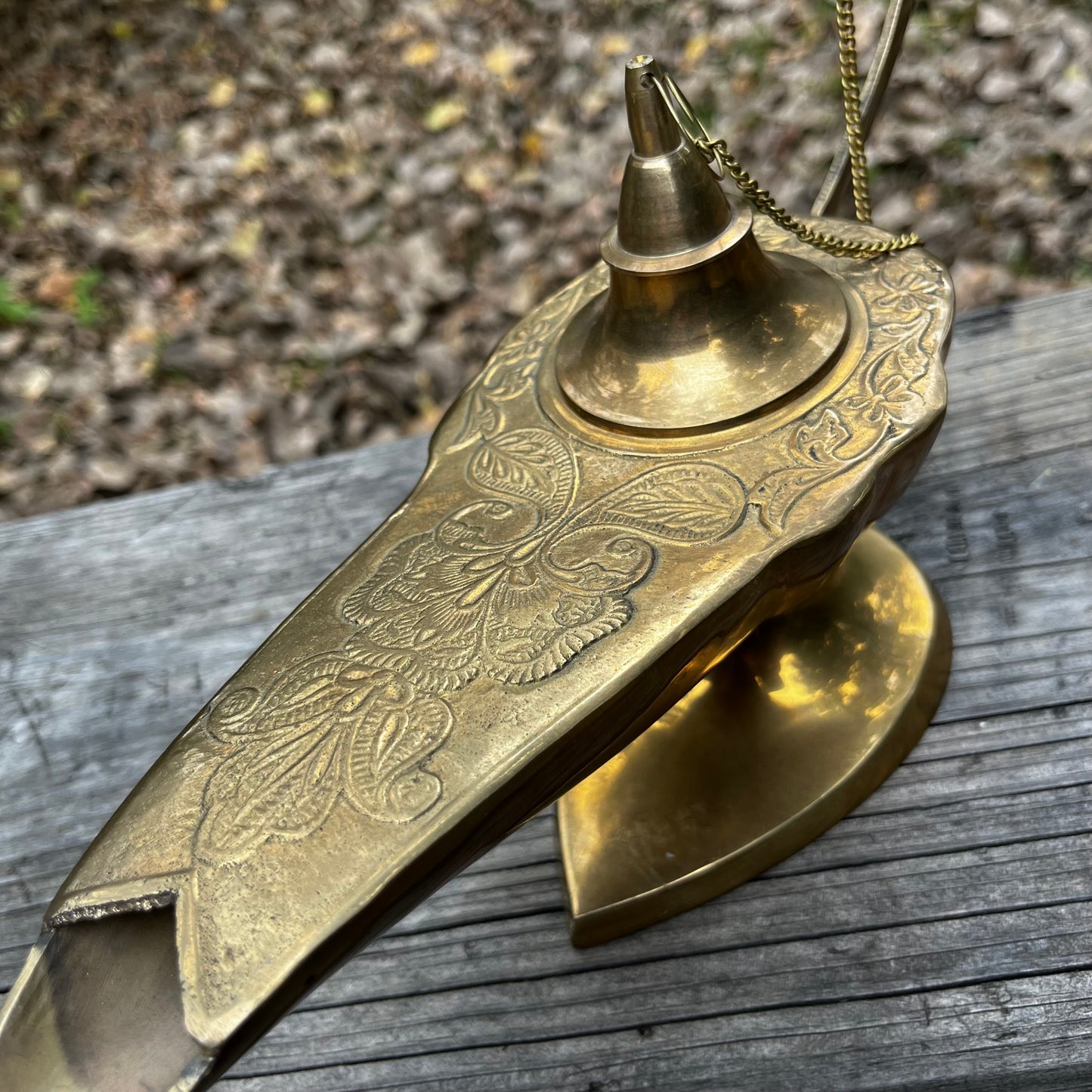 Vintage Brass “Genie” oil lamp.