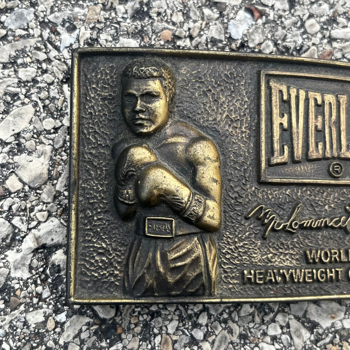 Vintage Everlast Muhammad Ali belt buckle.