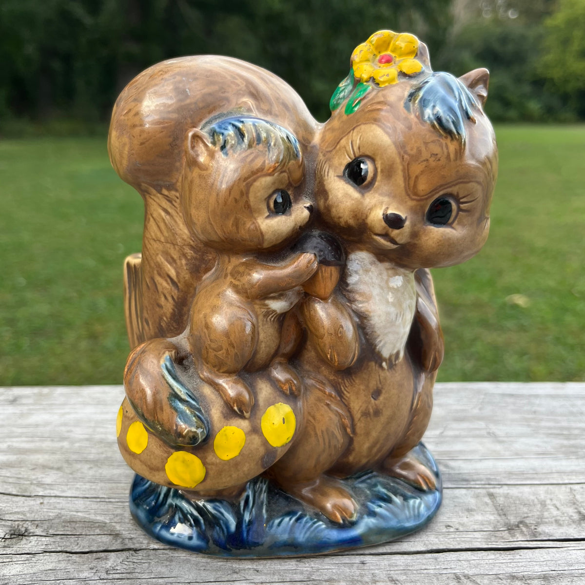1960s Ceramic squirrel planter.