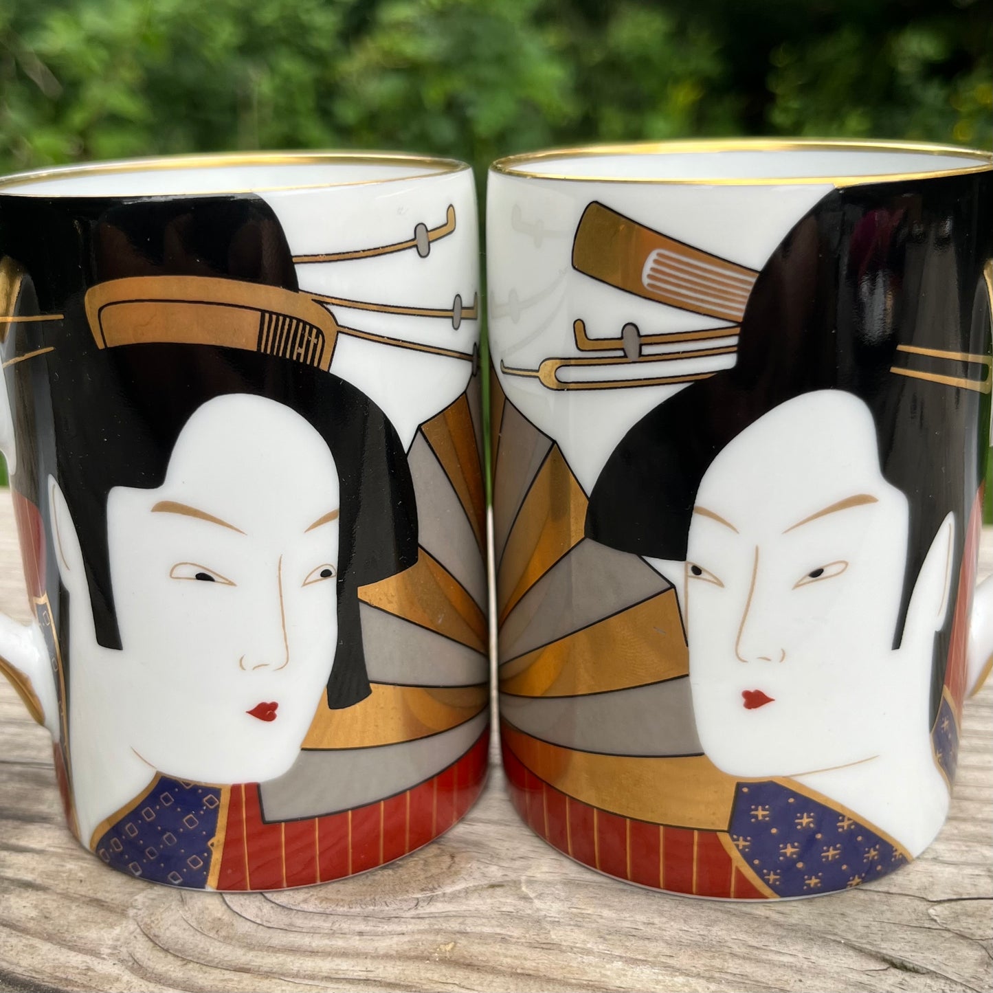 1982 Fitz & Floyd “Geisha” mug set.