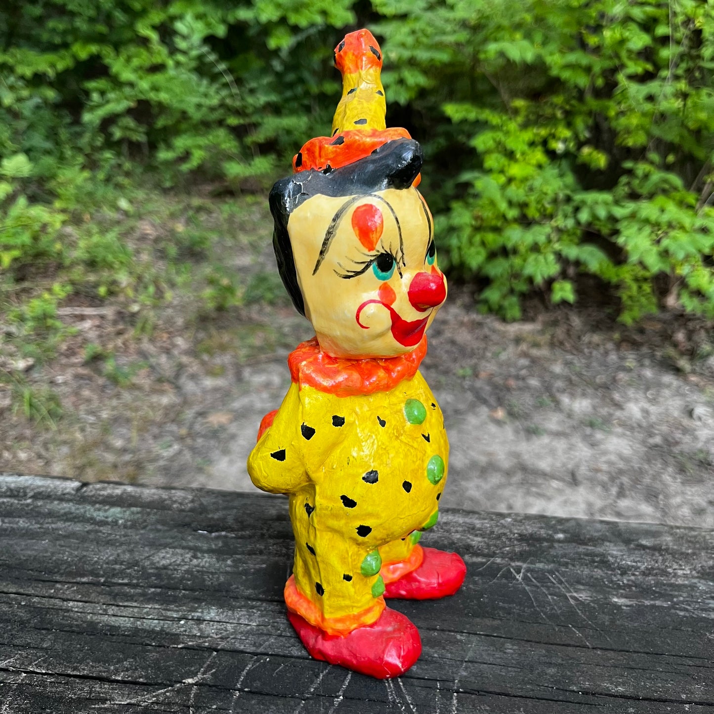 Vintage paper mache clown.