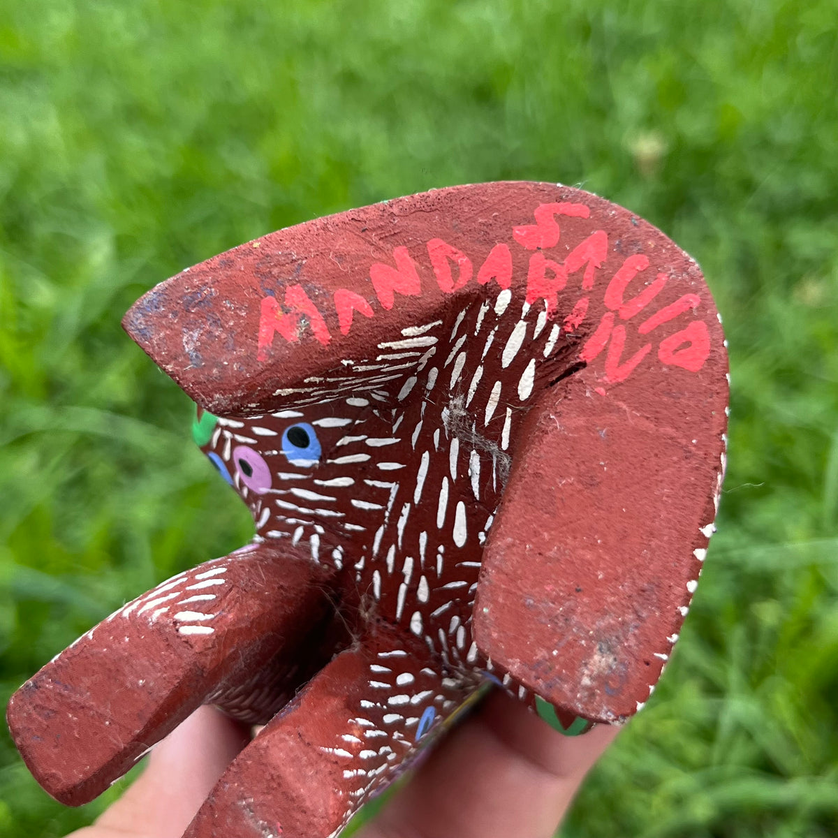 90s hand crafted Oaxacan rabbit Alebrije. (Missing tail)