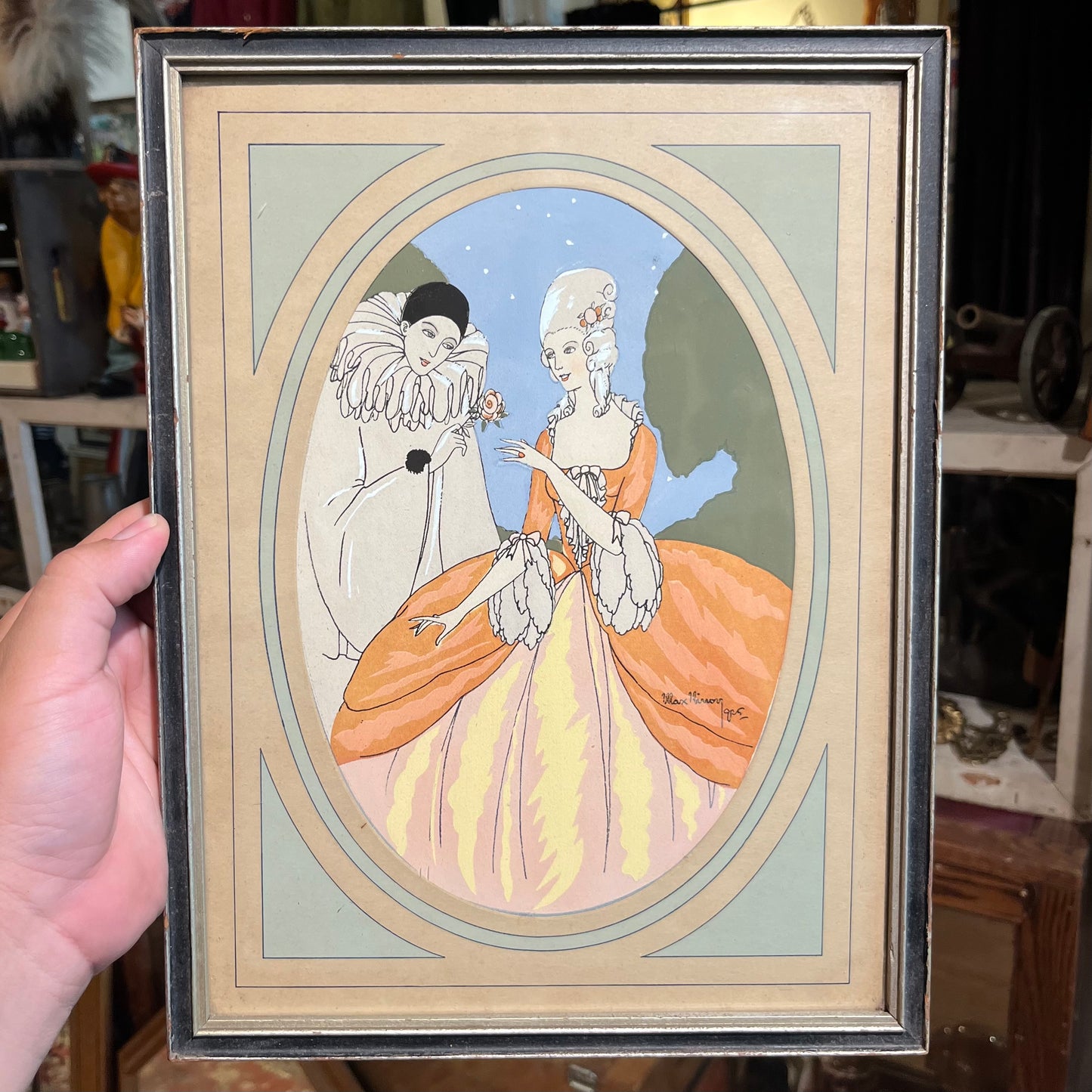 Vintage Pierrot illustration.