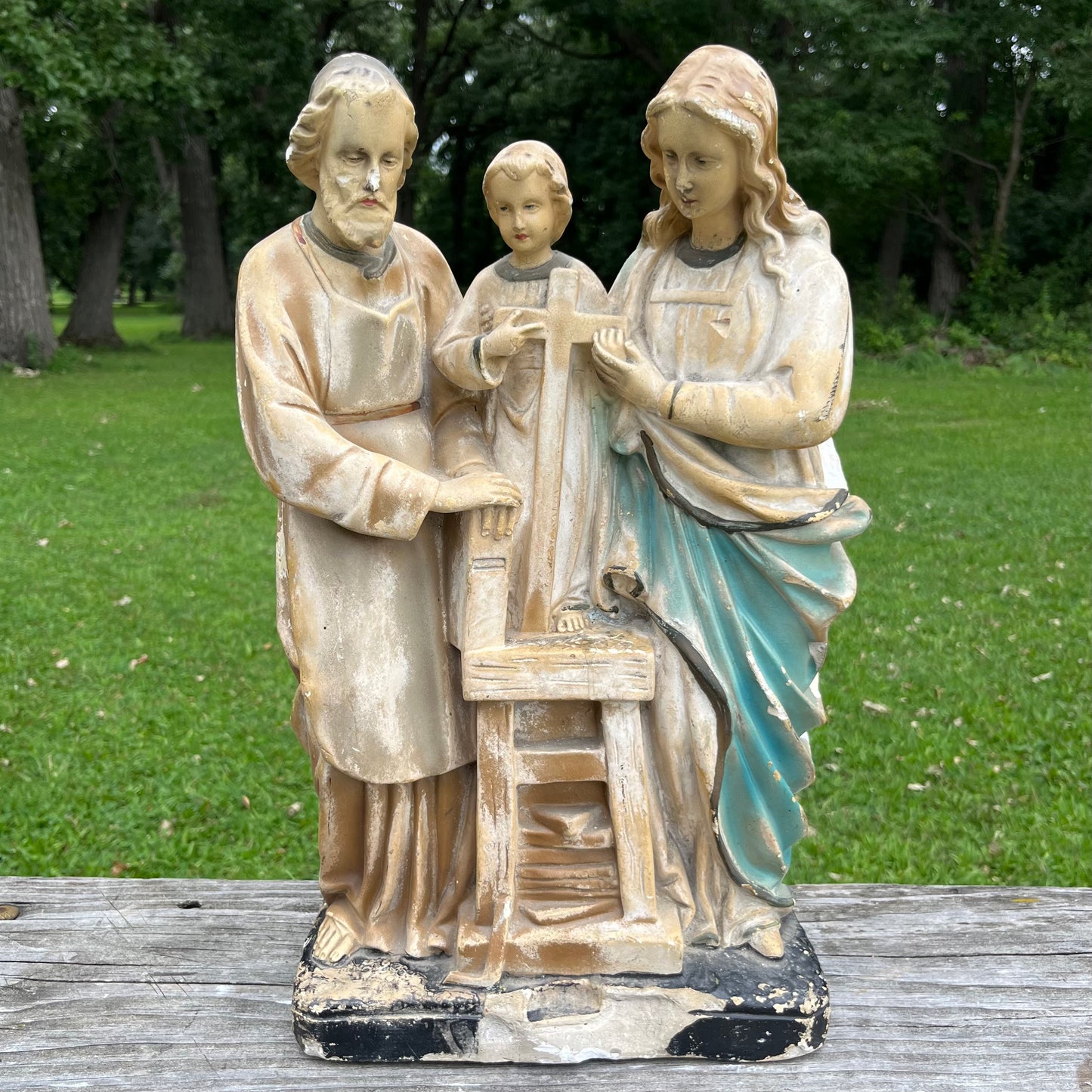 1920s/1930s Chalkware Holy Family statue.