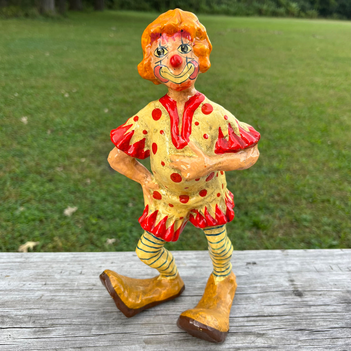 Vintage paper mache clown.